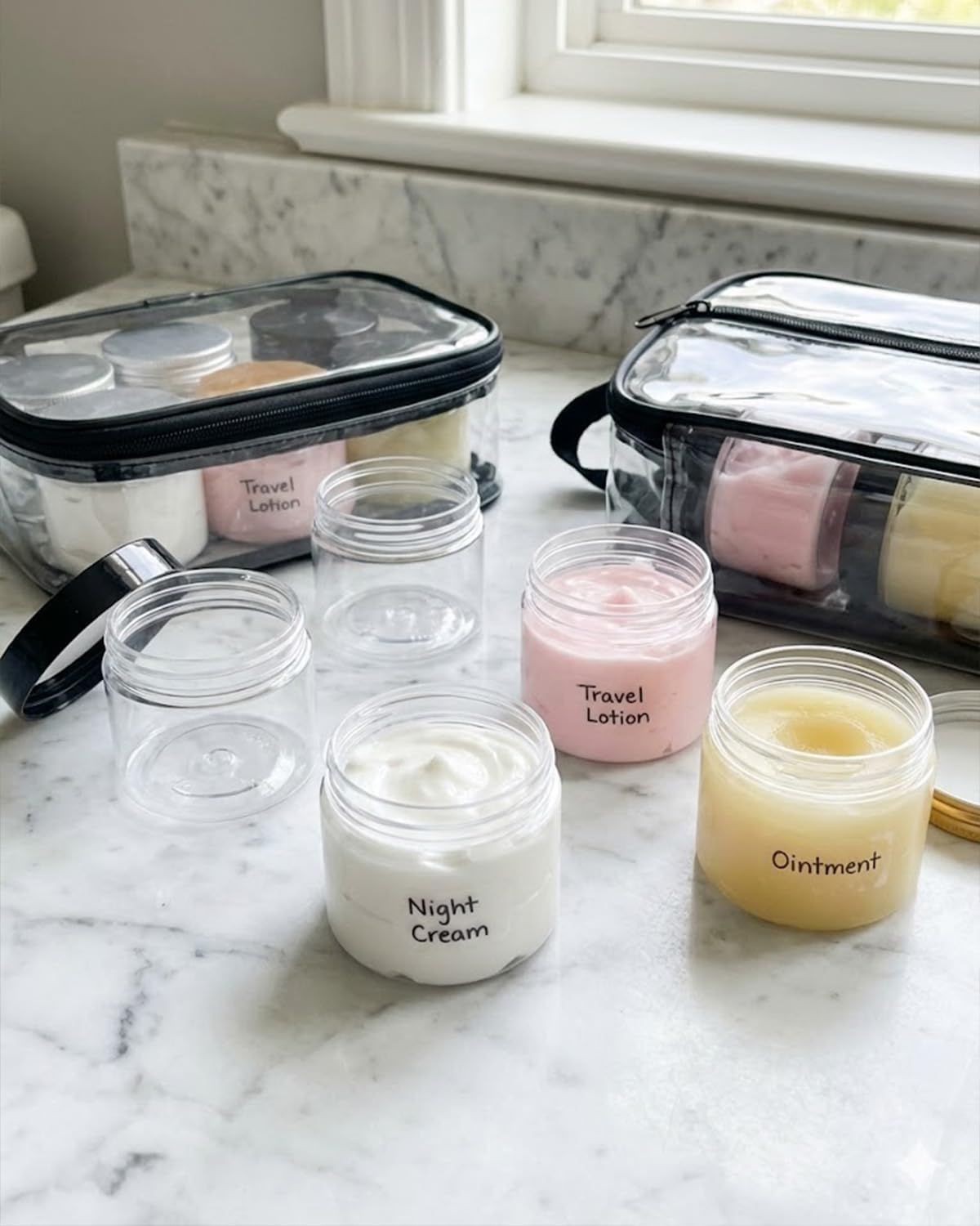 Plastic Jars With Lids, 50 Pack 2 Oz Round Clear Plastic Jars Refillable Cosmetic Jar Wide Mouth Airtight Reusable Container For Lotion, Cream, Ointments, Samples, Travel Storage, Kitchen Use