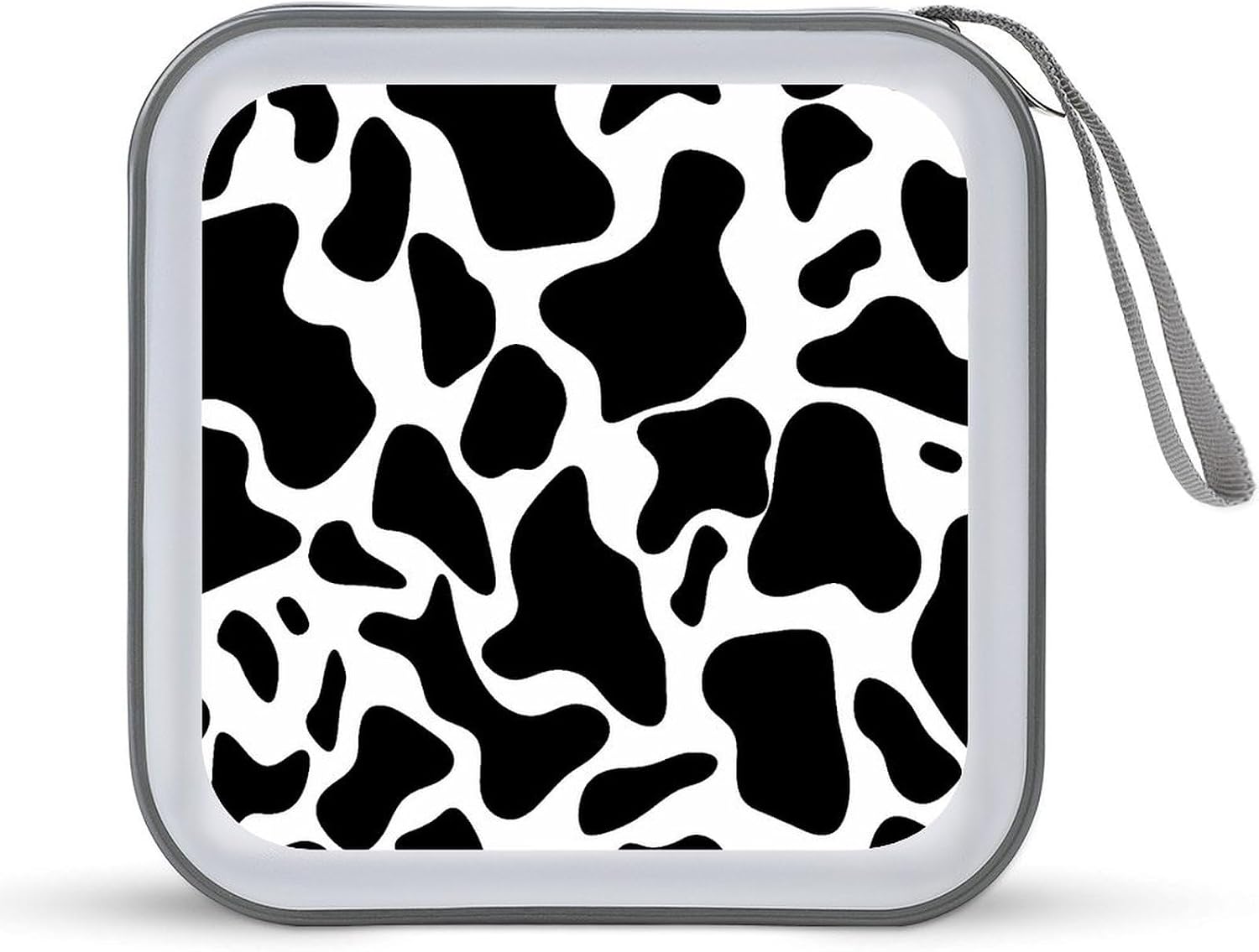 Cow Spot CD Case DVD Holder Storage Portable Carrying Binder Holder Wallet Large Storage Disc Wallet Bag Hard Plastic DVD Disc Cases Large Media Binder 40 Capacity