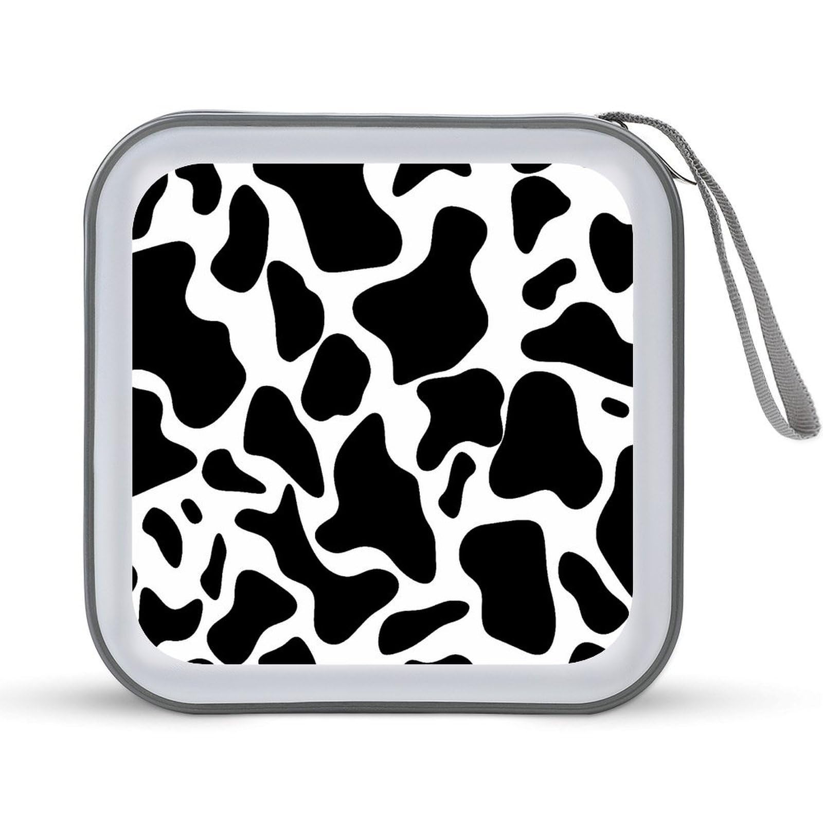VstaDank Cow Spot CD Case DVD Holder Storage Portable Carry Binder Holder Wallet Large Storage Disc Wallet Bag Hard Plastic DVD Disc Case Large Media Binder 40 Capacity