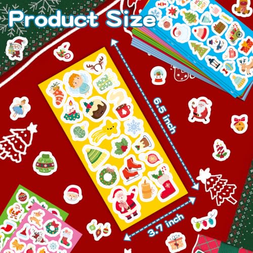 Sakcoo 24 Sheets Christmas Stickers, 500+ Stickers Variety Pack by Sakcoo - Used condition - Image 3