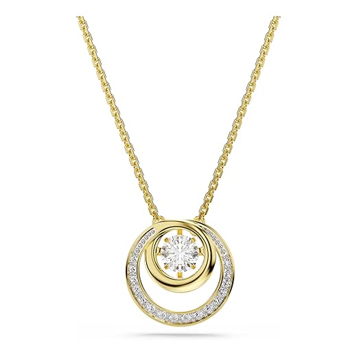 Swarovski Hyperbola pendant, Round cut, White, Gold-tSwarovski One plated