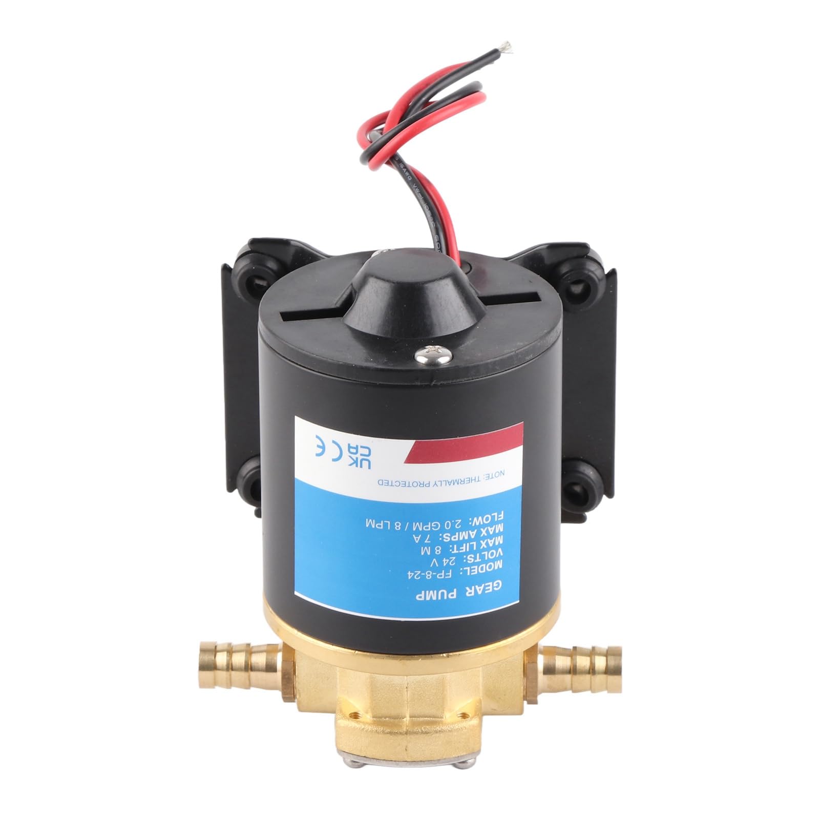 24 V Elektryczna pompa łopatki | 2GPM Auto - Priming dla smaru i paliwa | 3 -metrowy podnośnik wyładowania, 2900 rpm | Miedź