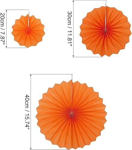 Miniatura 15 de MECCANIXITY Juego de 12 abanicos de papel para colgar, 12 unidades, diseño redondo, abanicos de papel para colgar, decoración para el hogar, tienda