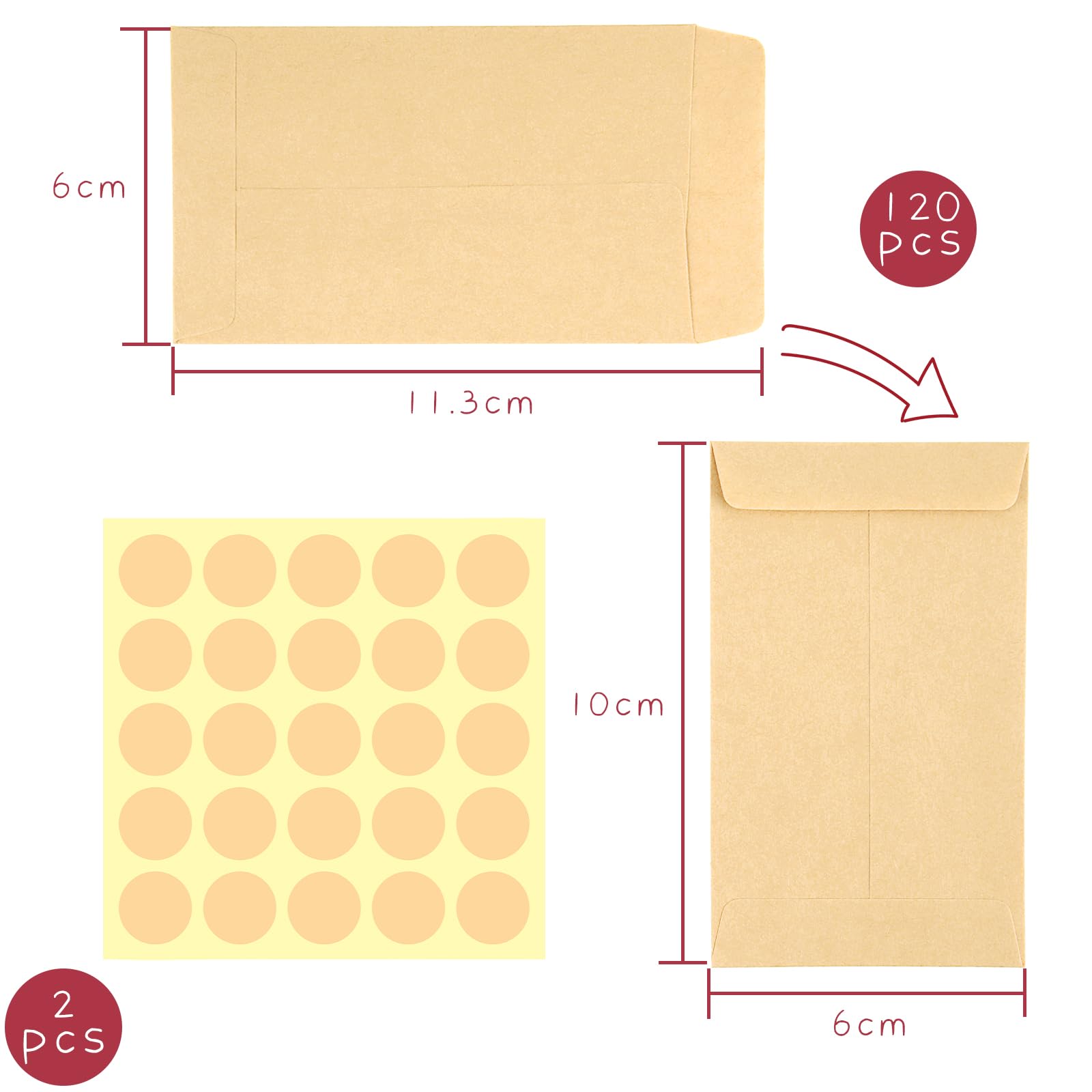 Lot De 120 Petits Sacs En Papier Kraft Marron Pour Graines De