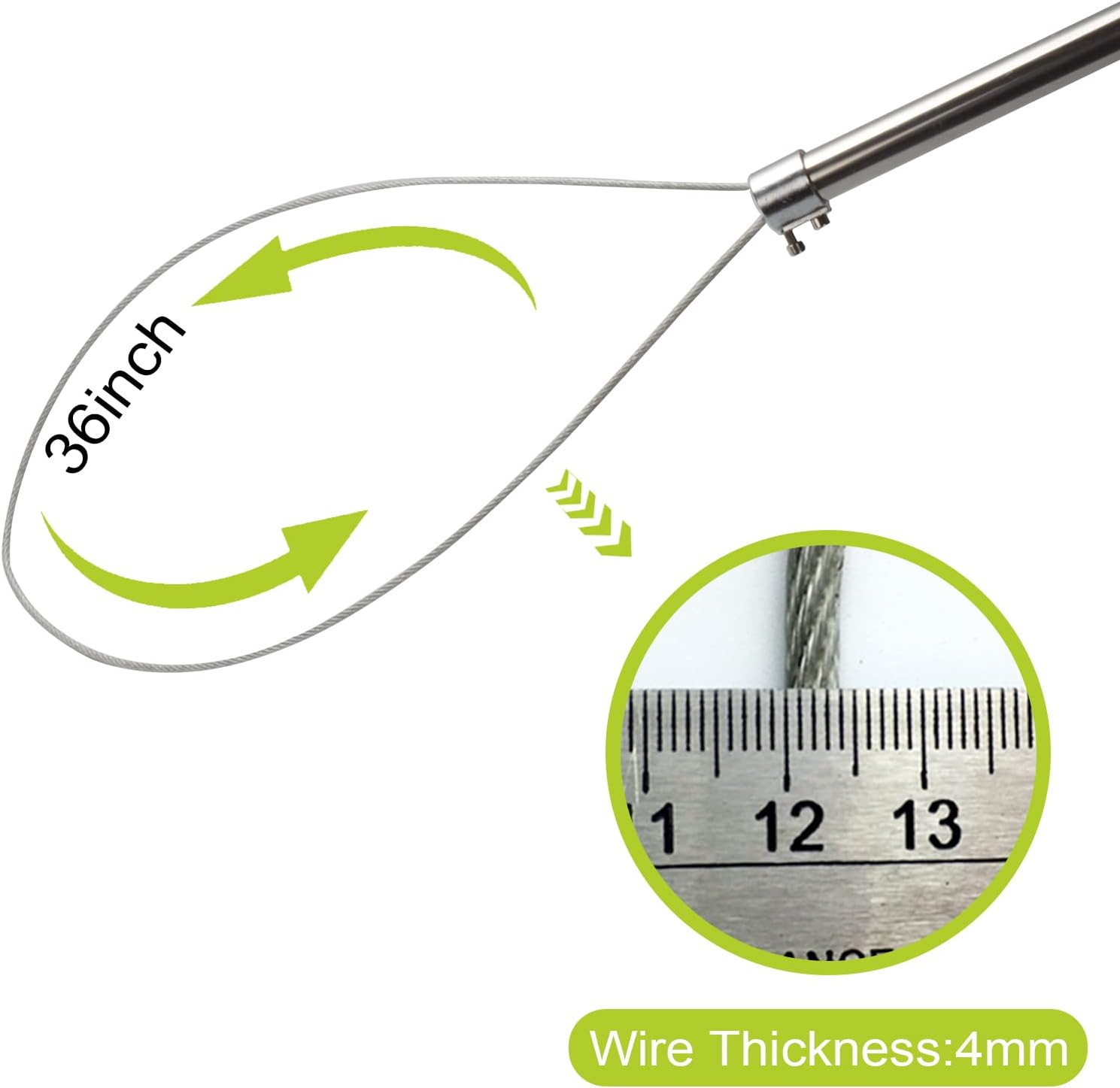 Dog Catcher Pole Animal Catch Pole Control Tool Trap Kit for Dogs, Pig, Fox, Hog and Other Wildlife Catching - 52inch with Flashlight