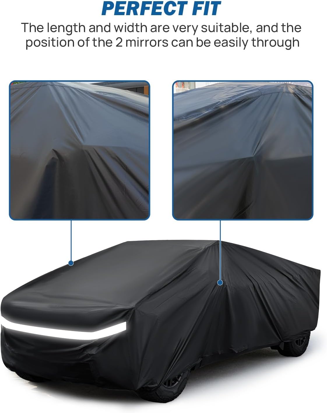 JOYTUTUS Car Cover Waterproof All Weather Compatible with Cybertruck, Car Covers for Automobiles, Cyber Truck Cover Full Exterior Covers, Outdoor Indoor Car Tarp Cover, with Charge Port & Vent Opening