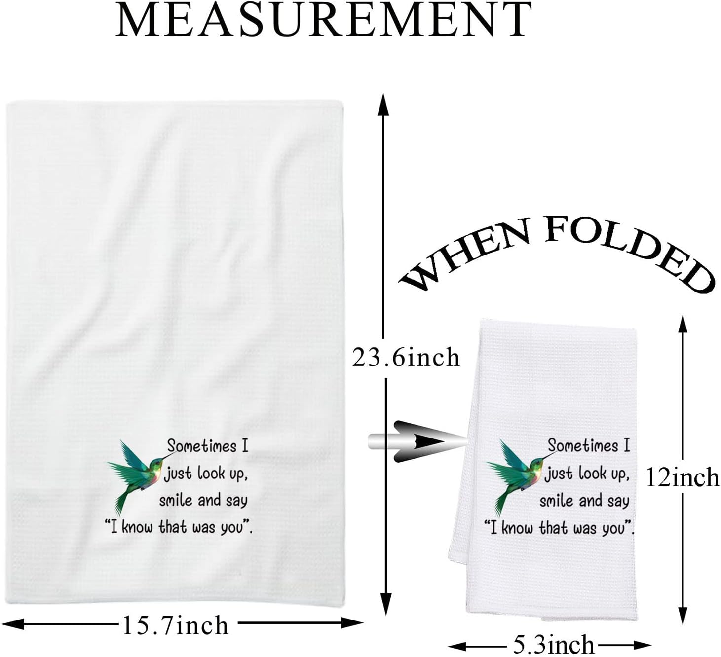 BDPWSS ハチドリ キッチンタオル ハチドリ メモリアルギフト 時々 I Just Look Up Smile and Say