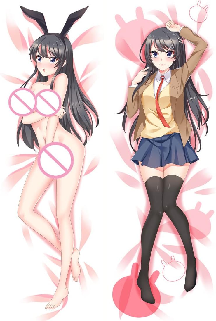 Rascal Does Not Dream of Bunny Girl Senpai Nude 180 x 60cm70.8in x 23.6in Peach Skin Pillowcases Japanese Anime Manga Throw Pillow Cover for Home