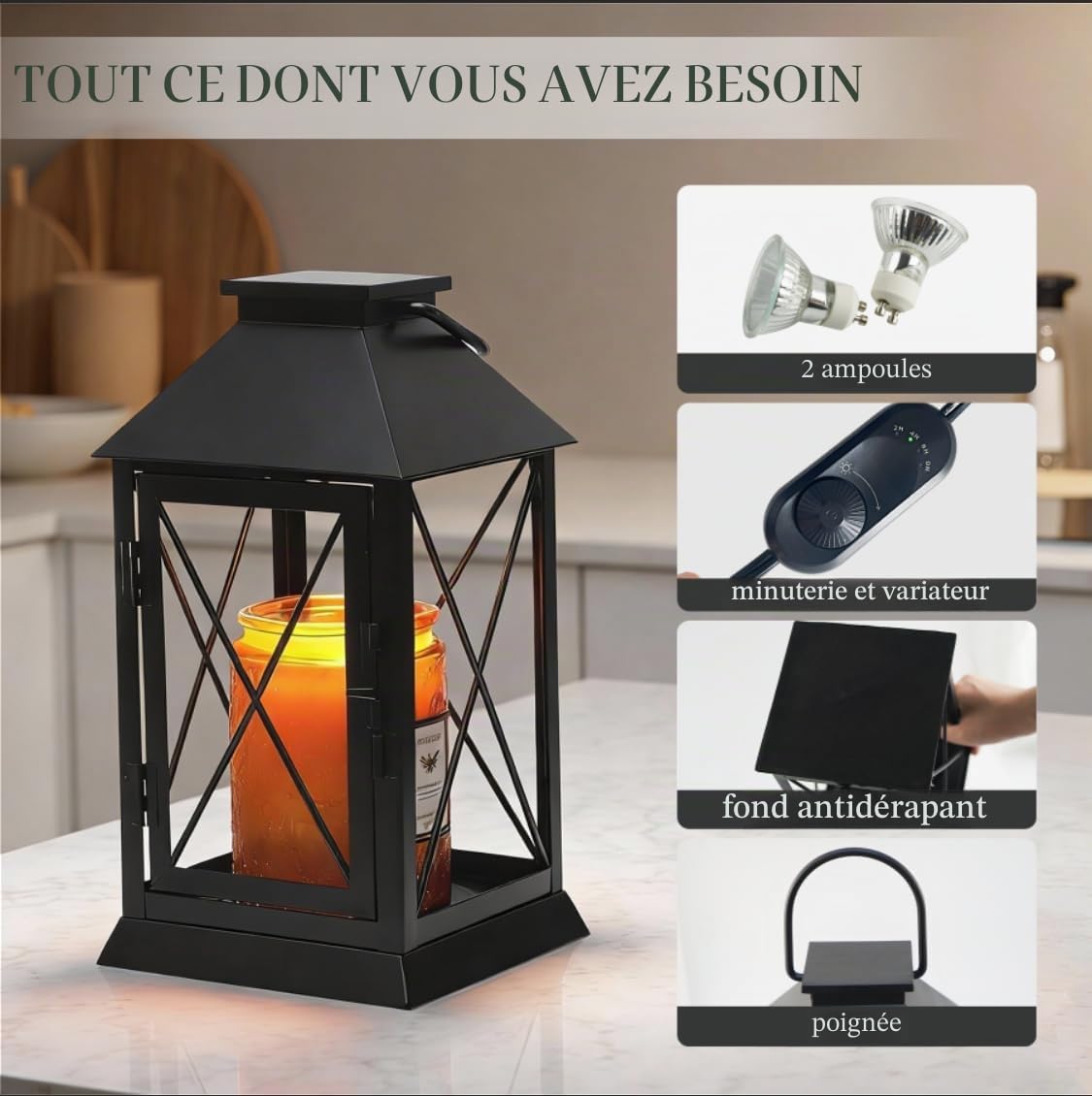 Candle Warmer Lamp, Lampe Chauffe Bougie Avec Timer, Lamp Chauffante Pour Les Bougies