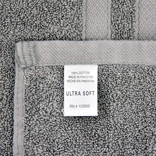 Talvania Luxury Bath Towels - 100% Ring Spun Cotton 650 Gsm 4 Big Hotel Bath Towel Perfect For Pool Spa, Bathrooms (Light Grey) #TOP5