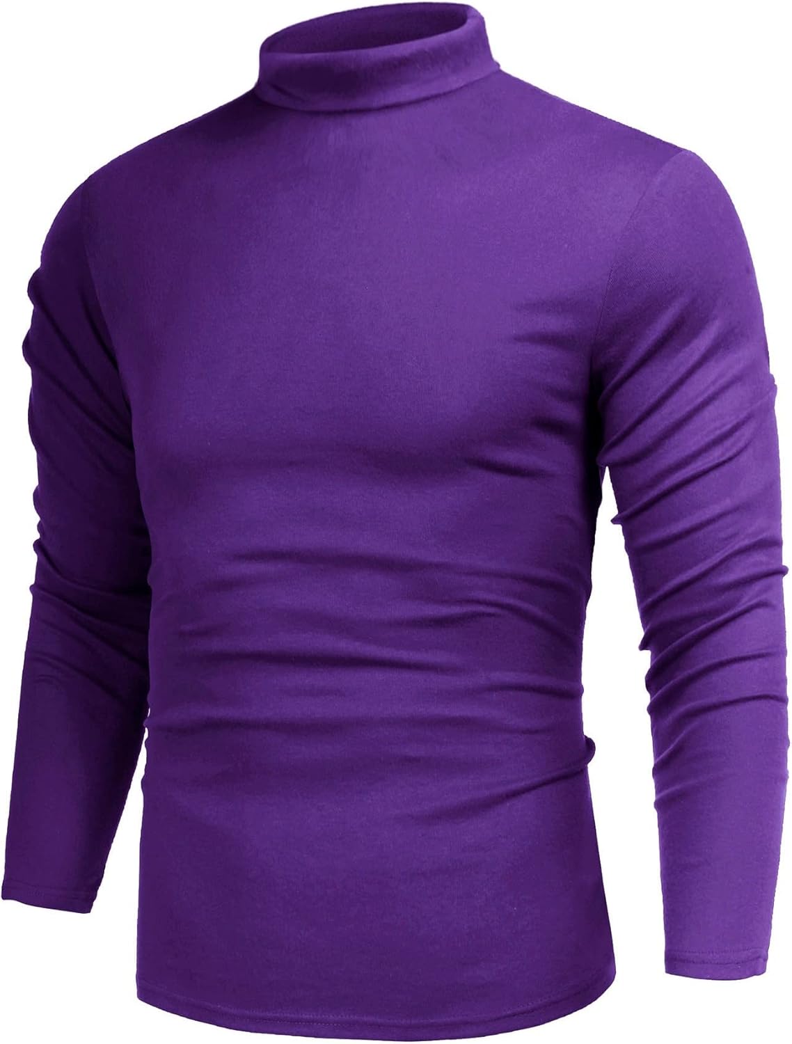 Poriff Men's Casual Mock Neck Tops Long Sleeve Slim Fit Turtleneck Pullover Sweaters