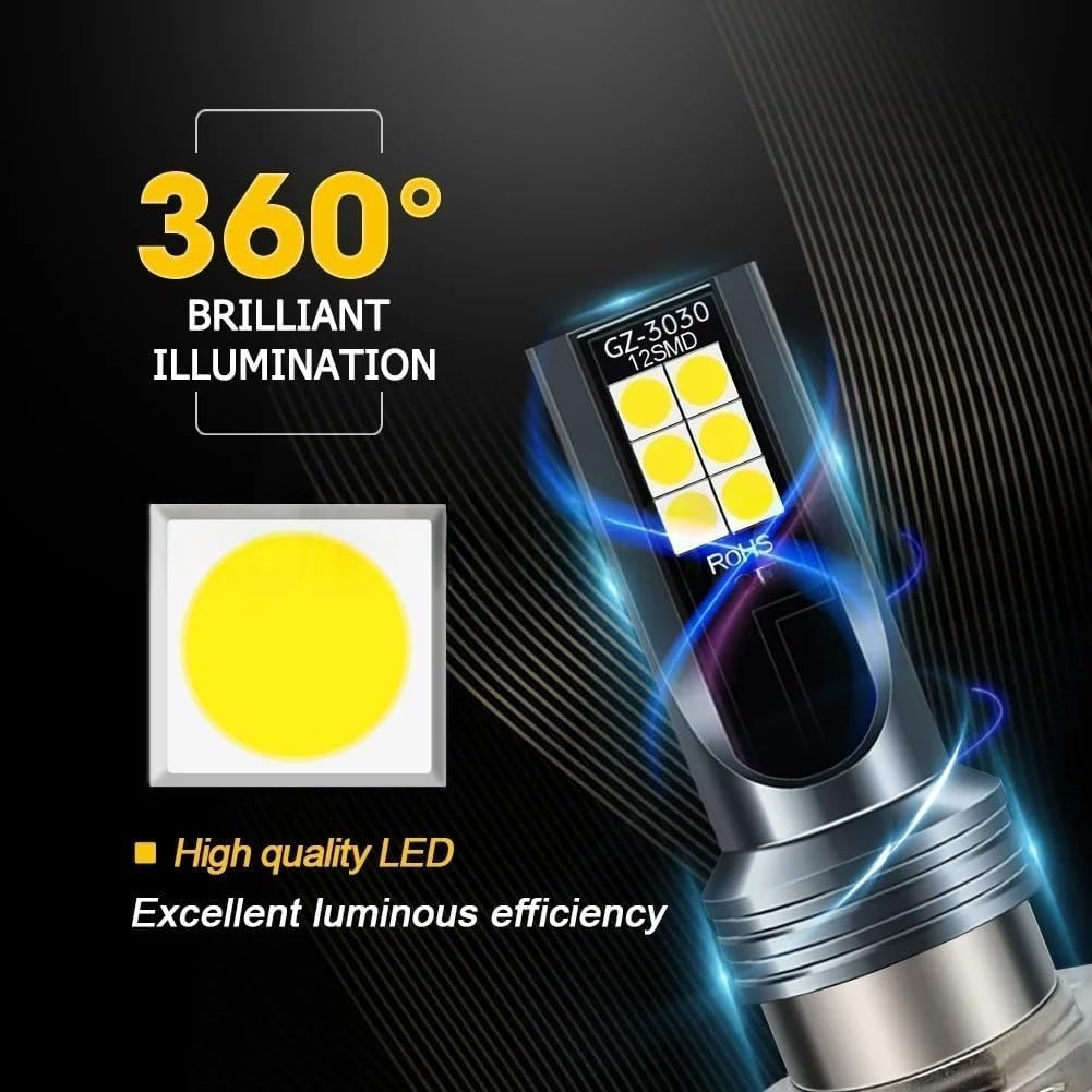 P15D H6 H6M ATV motorcycle Headlight Bulbs Fit For Yamaha Raptor Banshee Rhino 125 250 660R 700R YFZ350 YFZ450 YFM250 YFM350 YFM450 YFM660 YFM700 YFM660R led Bulbs, 2-Pack