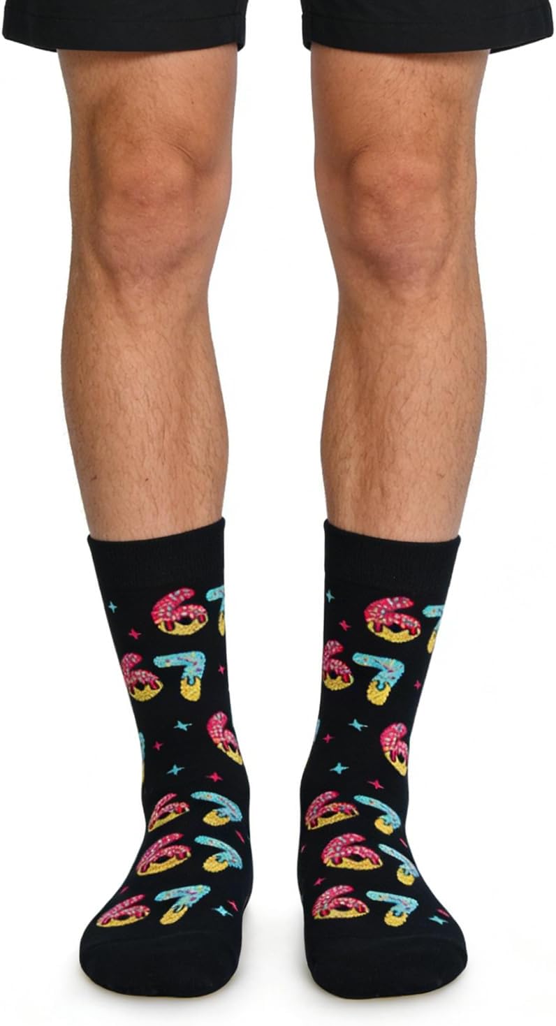 GOLIN Trendy Meme 67 Six Seven Beer Poker Gag Socks, Funny Birthday Humor Sarcastic Silly Gift for Him Her