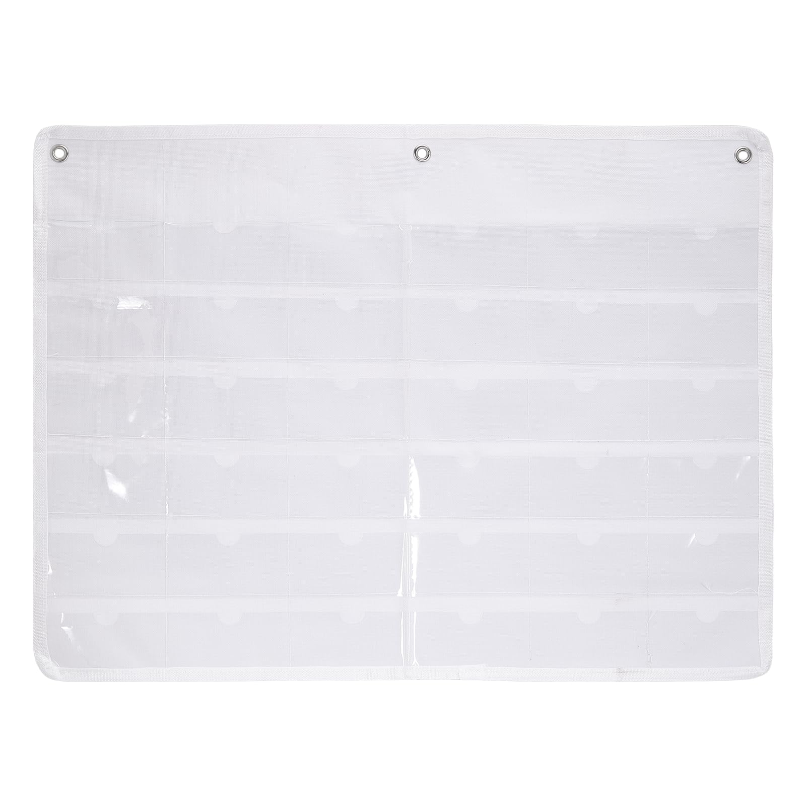 PATIKIL 5CMx10CM Index Card Holder Sleeve, 36 Card Slots Organizer Sleeve, PVC Clear Organizer Hanging Wall Pocket Chart for Office Classroom Library Home Organization, White