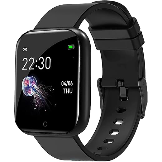 Mobivax m i Smart Watch for Men Kids Boys Girls Women ID116 Plus Smart Bracelet Fitness Tracker Color Screen Smartwatch Heart Rate Blood Pressure Pedometer Sleep Monitor (Black)