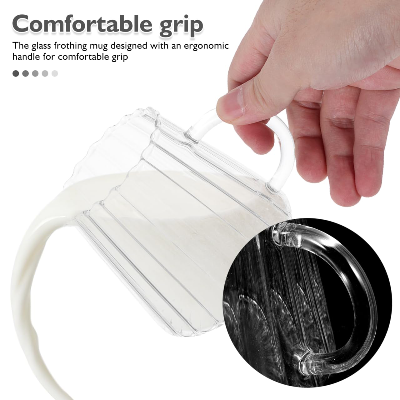 SOIMISS Confezione da 2 piccole brocche in vetro da 350 ml, per servire caffè, latte, tè e salse – Brocca per latte per la cucina