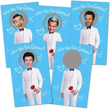 ukebobo Bridal Shower Games - Scratch Off Bridal Shower Game.Funny Bachelorette Party Games - Who Has The Groom - 33 Sheets Blue
