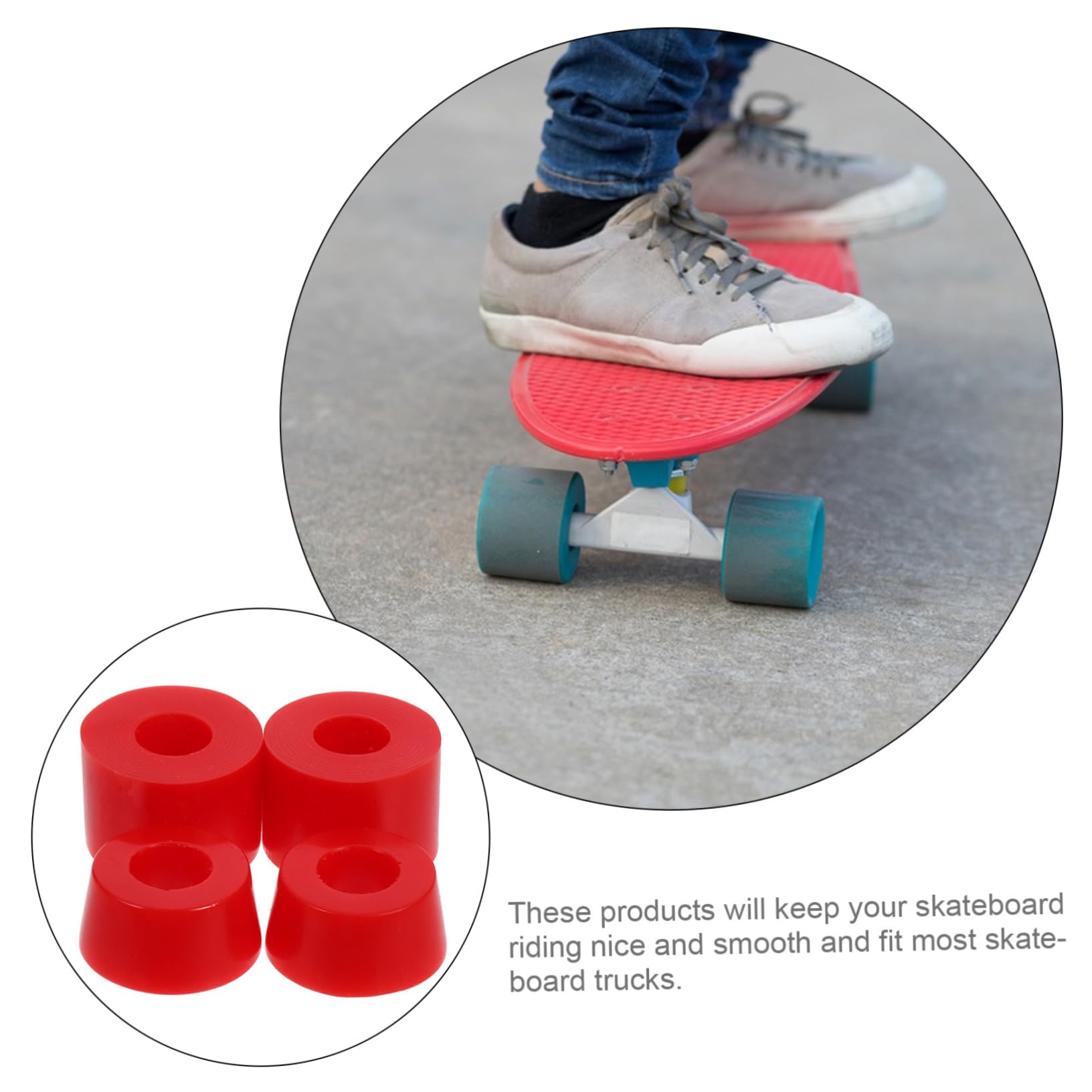 Hemoton Skateboard Hardware Kit 4pcs Shockproof Mats Damping Gasket Skateboard Bridge Pads Easy Install