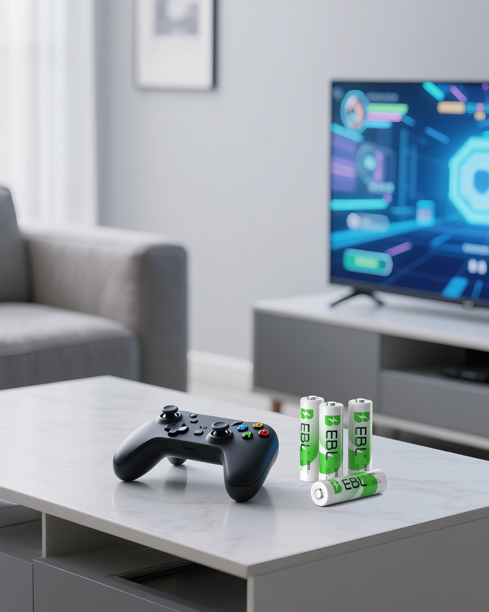 EBL Confezione da 8 batterie ricaricabili Ni-MH AA da 2800 mAh e caricabatterie ricaricabili AA AAA