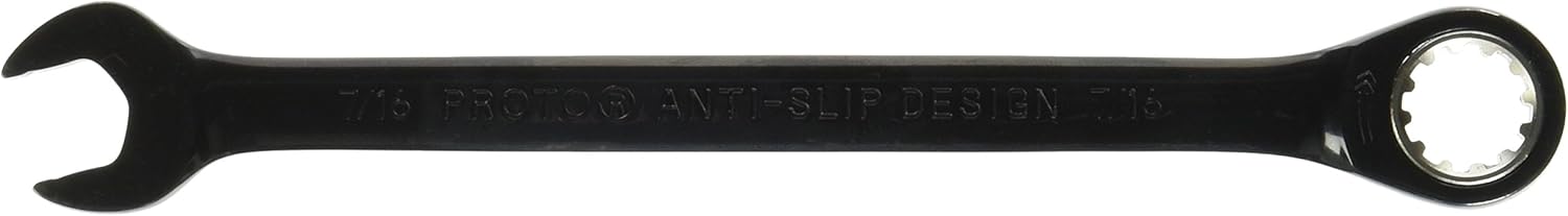 BLK Chrome Combo Non-Reversible Ratchet Wrench 7/16-Spline