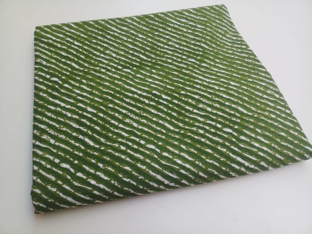 Printed Cotton Cloth Materiel Natural Running Green lahariya Jaipuri Hand Block Printed Women Dress Material Kurtis Natural 44" Inches Width 2..5 Meter-image-47