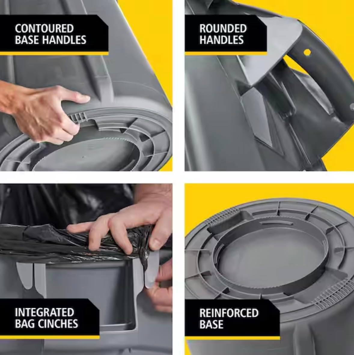 32 Gallon Gray Vented Plastic Outdoor Trash Can with Lid for Restaurants/Offices/Warehouses ND82658