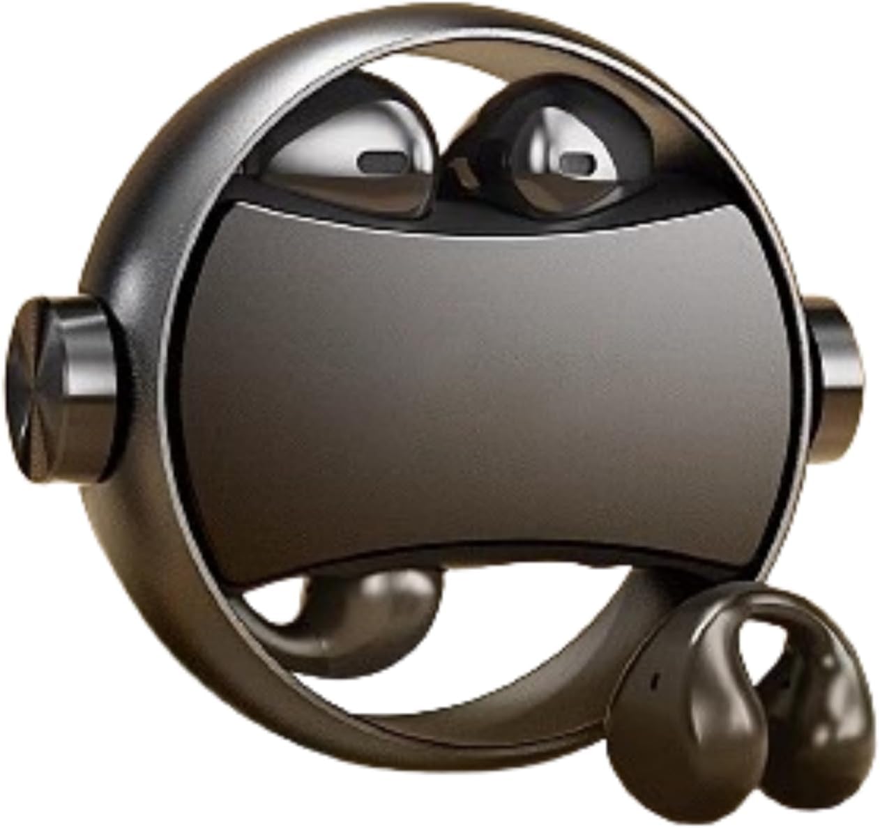 Tangxi 2-in-1 Clip on Open Ear Headphones Wireless Earbuds, Bluetooth 5.3 Couple Earbuds with Clear HiFi Sound, Noise Reduction, IPX5 Water Proof, 140H Playtime (Black)