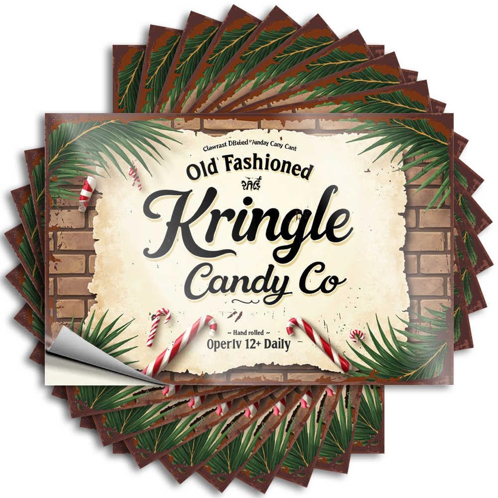Sweet Decals, Cocoa Garage Vintage Kringle Candy Co. Sign with Festive Decorations | Funny Quote Inside Decals(12X18CM)