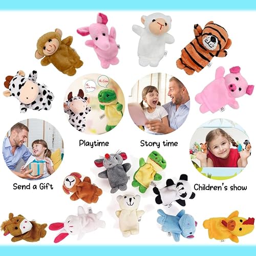 Miniatura 5 de Tarjetas de San Valentín para niños, 16 paquetes de marionetas de dedo de animales con tarjeta del día de San Valentín, juegos de marionetas de dedo