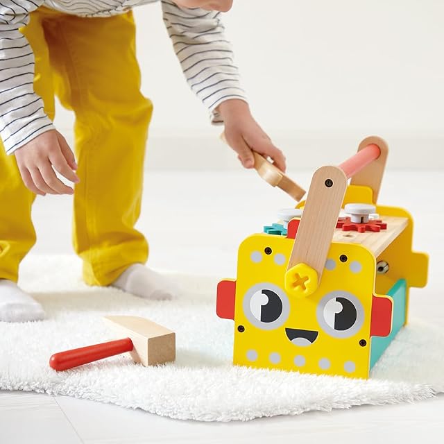 Foto 6 de 8 de Janod - Mi Primer Juego de Construcción - Caja de Herramientas Robot - 30 Accesorios - Imitación