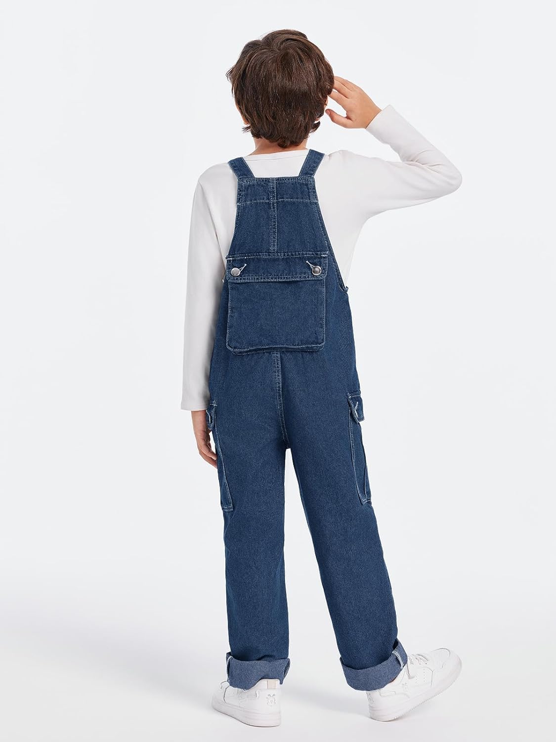 Haloumoning Boys Fashion Denim Overalls with Flap Pockets 5-14 Years - Image 5