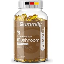 10 Mushroom Gummy Bears - 2500 mg Vital Mushroom Mix with Ashwagandha - Lion's Mane Reishi Cordyceps & Chaga - Vegan Gluten Free & GMO Free - Pineapple Flavour - Pack of 60