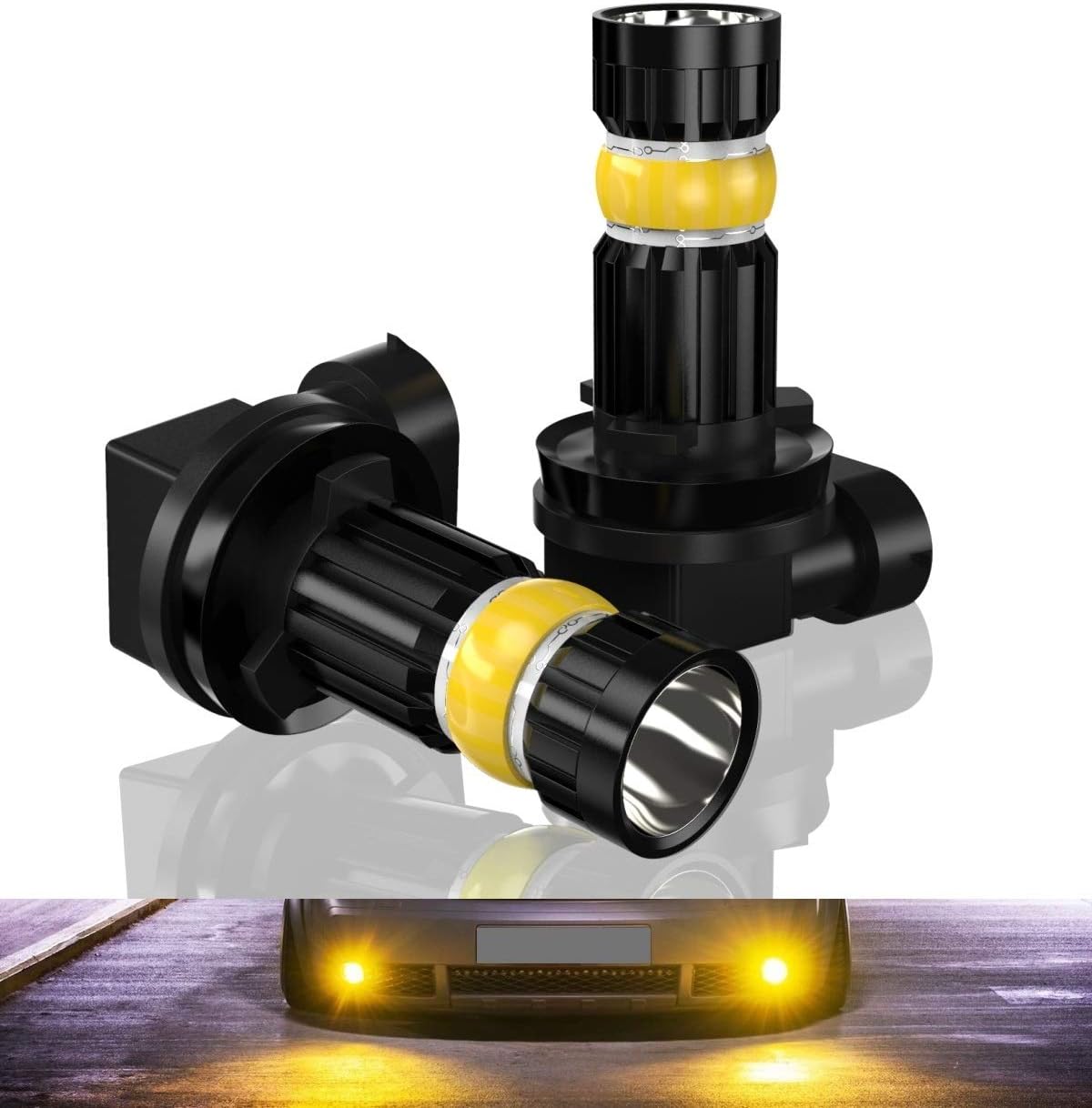 xSpeed H11 LED Fog Light Bulbs 3000lm Extremely Bright Flexible LED 360 Beam Angle H8 H16 Fog Light Bulb Replacement for Car Truck JDM Gold Yellow