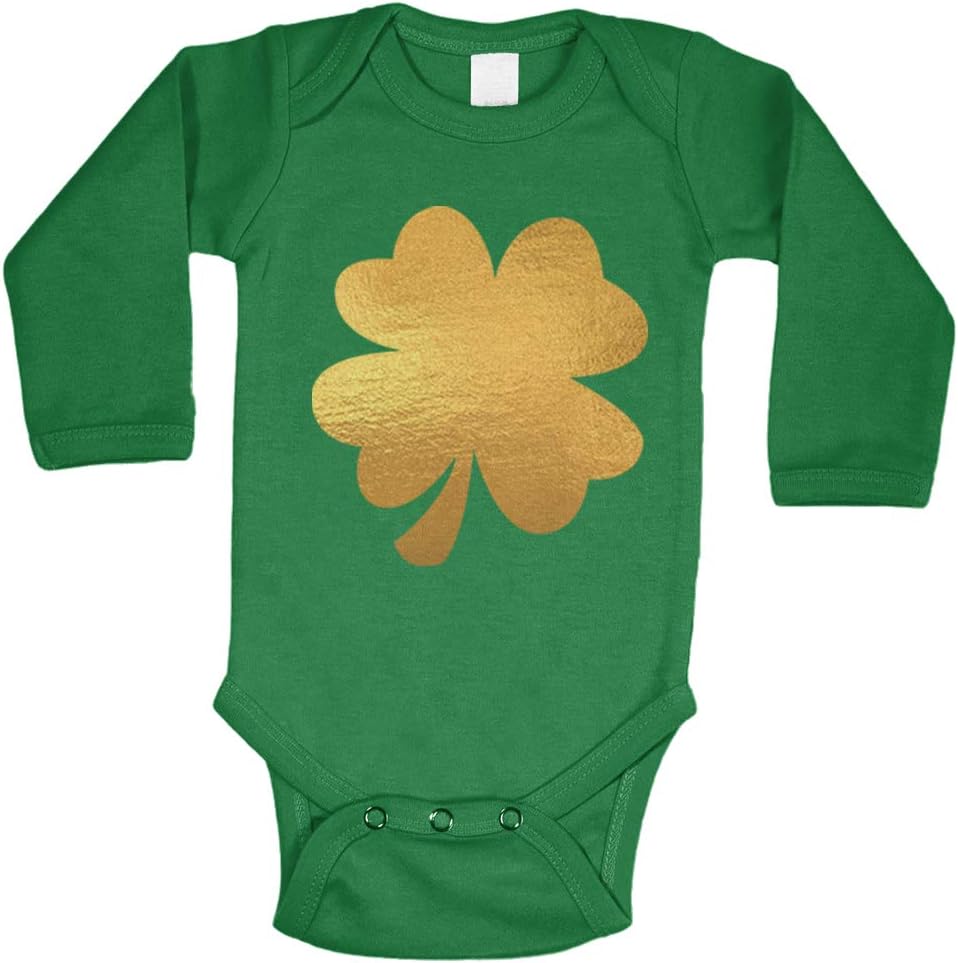 Gold Foil Four Leaf Clover - Irish Bodysuit
