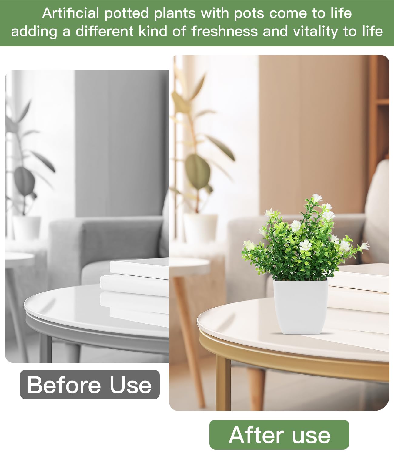 Set De 6 Mini Plantes Artificielles En Pot - Verdure Plastique Réaliste Pour Bureau, Salon, Salle De Bain