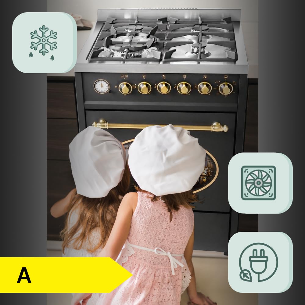 GURARI GCH G 614 BL r Cuisinière sur pied 60 cm Gaz naturel Fl.Gas 4 Kw WOK, Barbecue à gaz, Range Cooker, Tiroir avec poussette, Contrôle du gaz, tournebroche. Gaz naturel, gaz propane