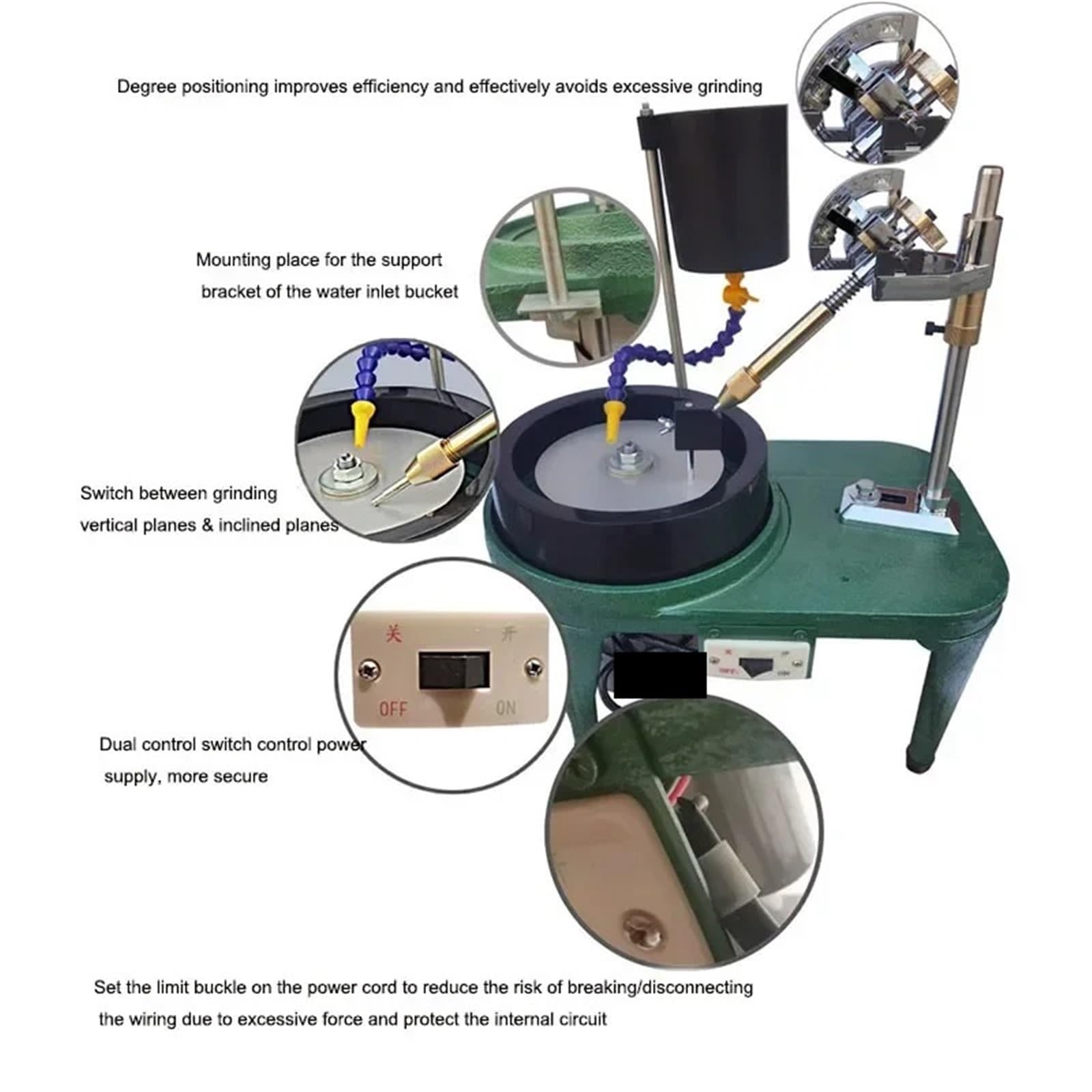 Elektronarzędzia, szlifierka płaszczyzn i polerka, maszyna do szlifowania biżuterii jadeitu, pierścionków Kompaktowy, przenośny(Variable speed)