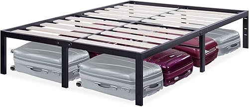 Miniatura 10 de Olee Sleep Marco de cama Dura con listones de acero metálico de 14 pulgadas, tamaño individual XL