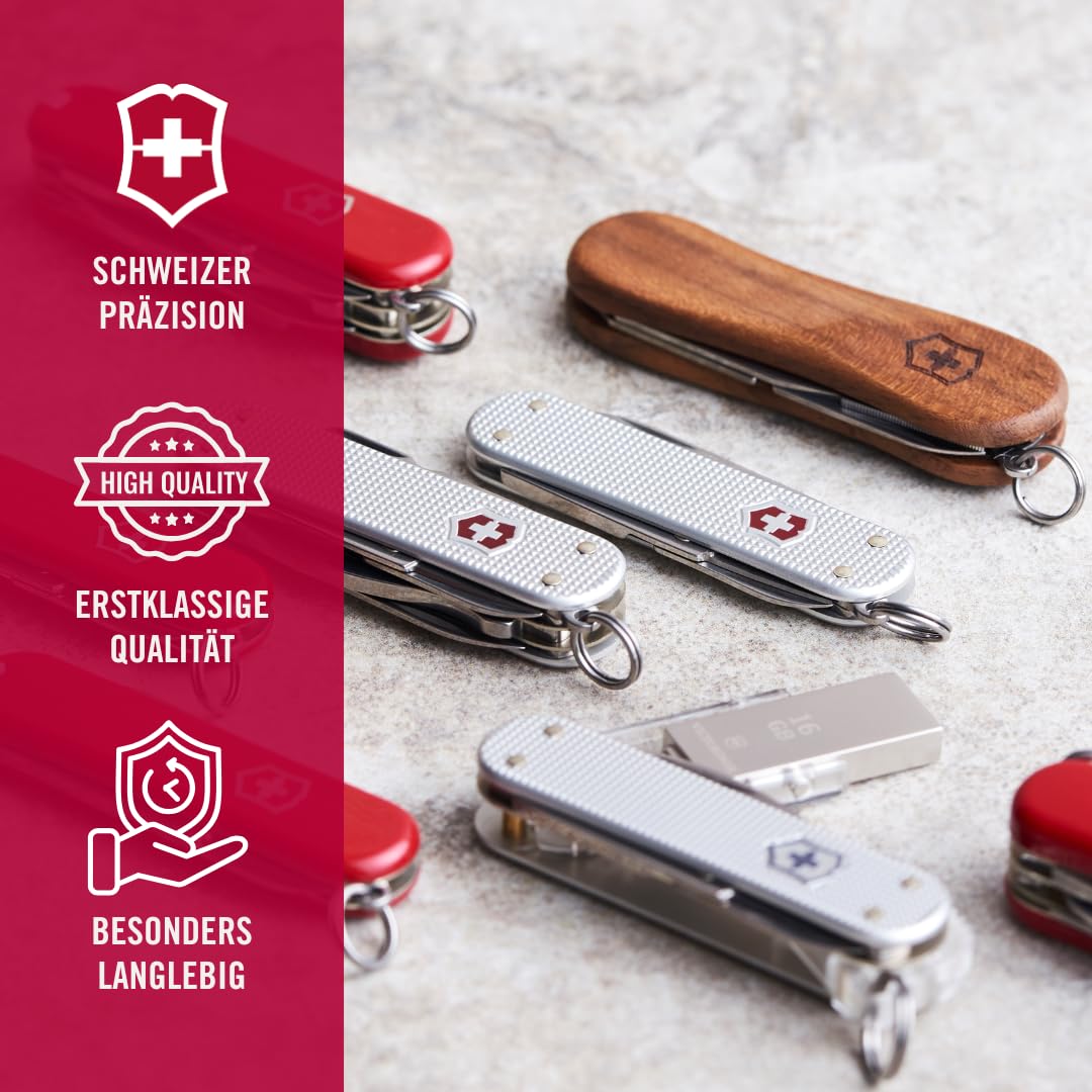 Victorinox Taschenmesser Bantam, Klein, 5 Funktionen, Swiss Made, Multitool mit Klinge, Dosenöffner, Schraubendreher, Silber | swiss army knife | small swiss army knife | small pocket knife for men | everyday carry