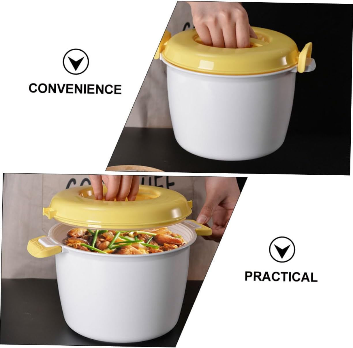 Zerodeko 2pcs Rice Cooker Insulated Microwave Lid Steamer Pot Portable Rice Cooker