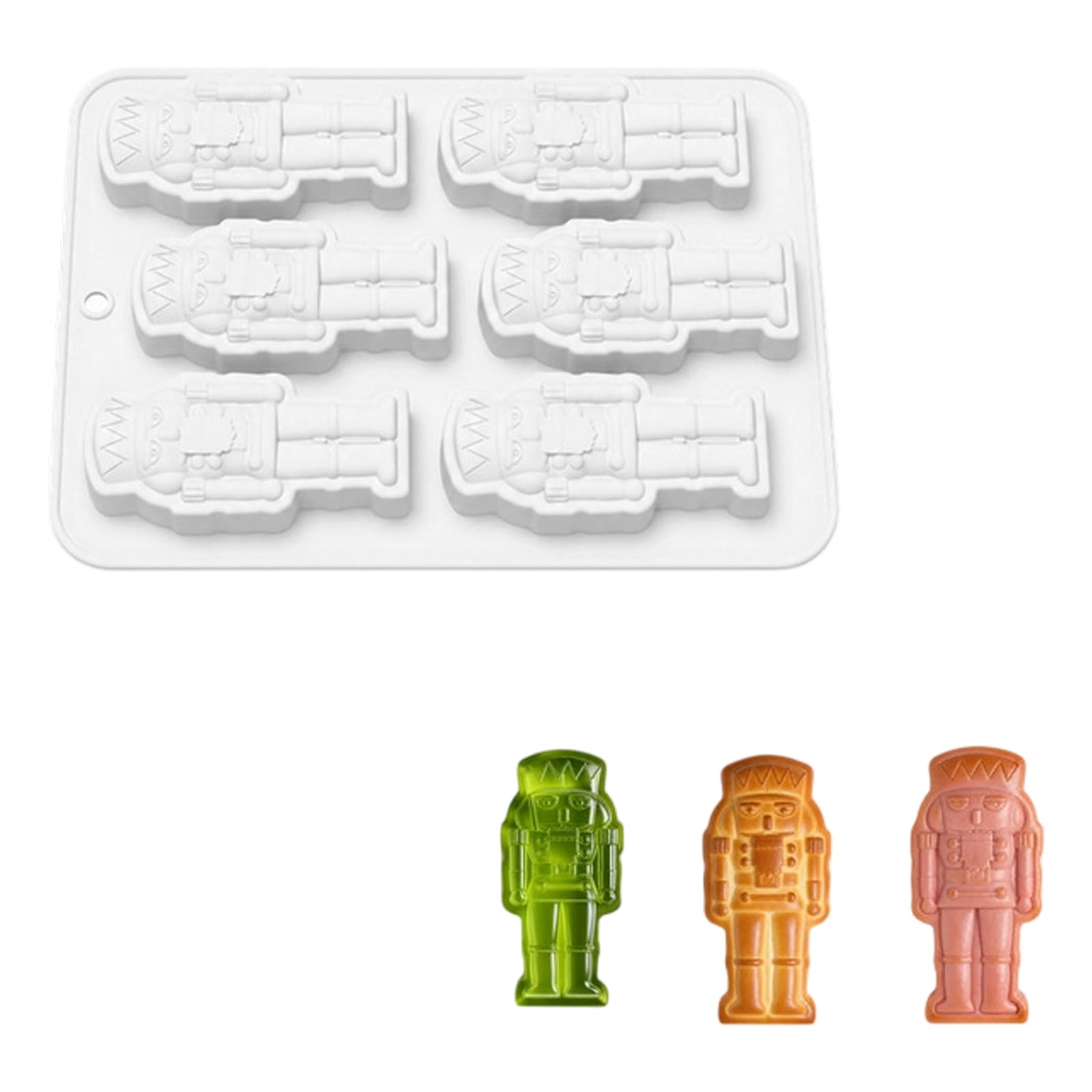 Btgghytr Silicone Nutcrackers Mold Baking Mold with 6 Compartment for Mousses Jelly and Festival Theme Dessert Making Multipurpose Dessert