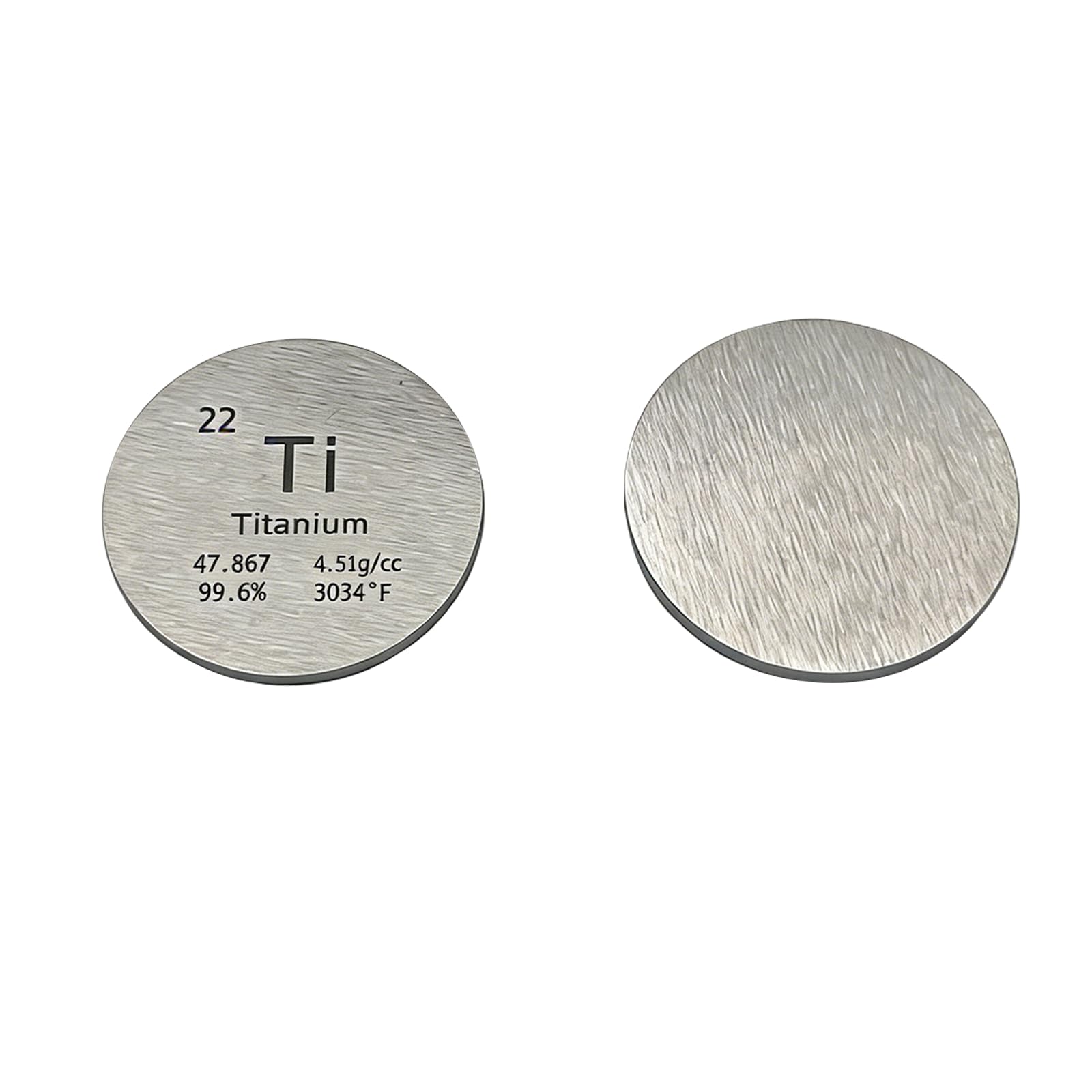 Yultrid 2.54x0.2cm Element Disc, High Density Metal Circle Sheet Plate for Collections, Lab Experiment, Teaching, Ideal Gift for Chemistry Enthusiasts (Titanium)