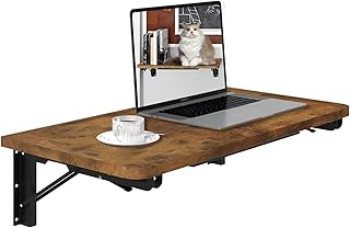 25 Small Kitchen Ideas That Make Tight Spaces Feel Bigger 119 TEAMIX Wall Mounted Folding Table, Rustic Brown Floating Wall Desk for S...