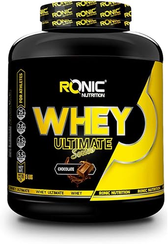 CULINARY CRAFTS Ronic Nutrition Ultimate Whey Protein Powder Chocolate Flavored 2270 Gr + 2 Pieces Gift
