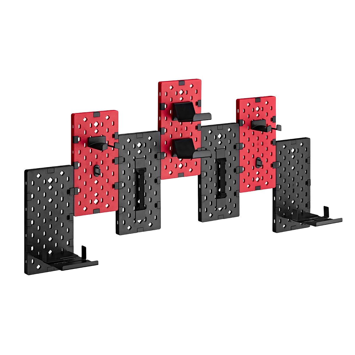 DRIFT GAMING Wall Hack - Organizador Modular Pared, Sistema Anclaje Sencillo, organizadores y complementos incluidos, soporta hasta 15 kg, Color Rojo/Negro