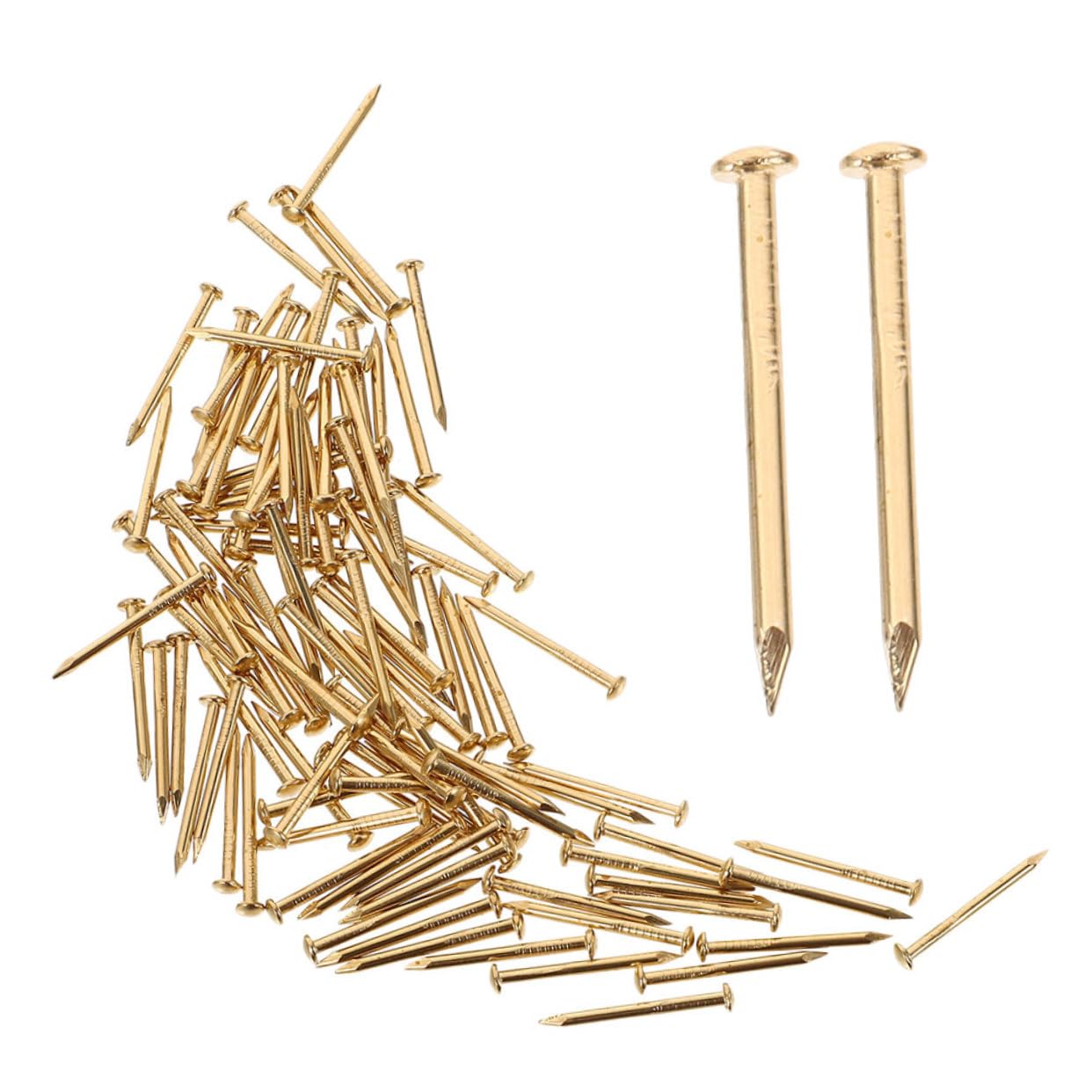 LIFKICH Copper Nails for Upholstery Furniture 200pcs Tack Nails Round Heads Hardware