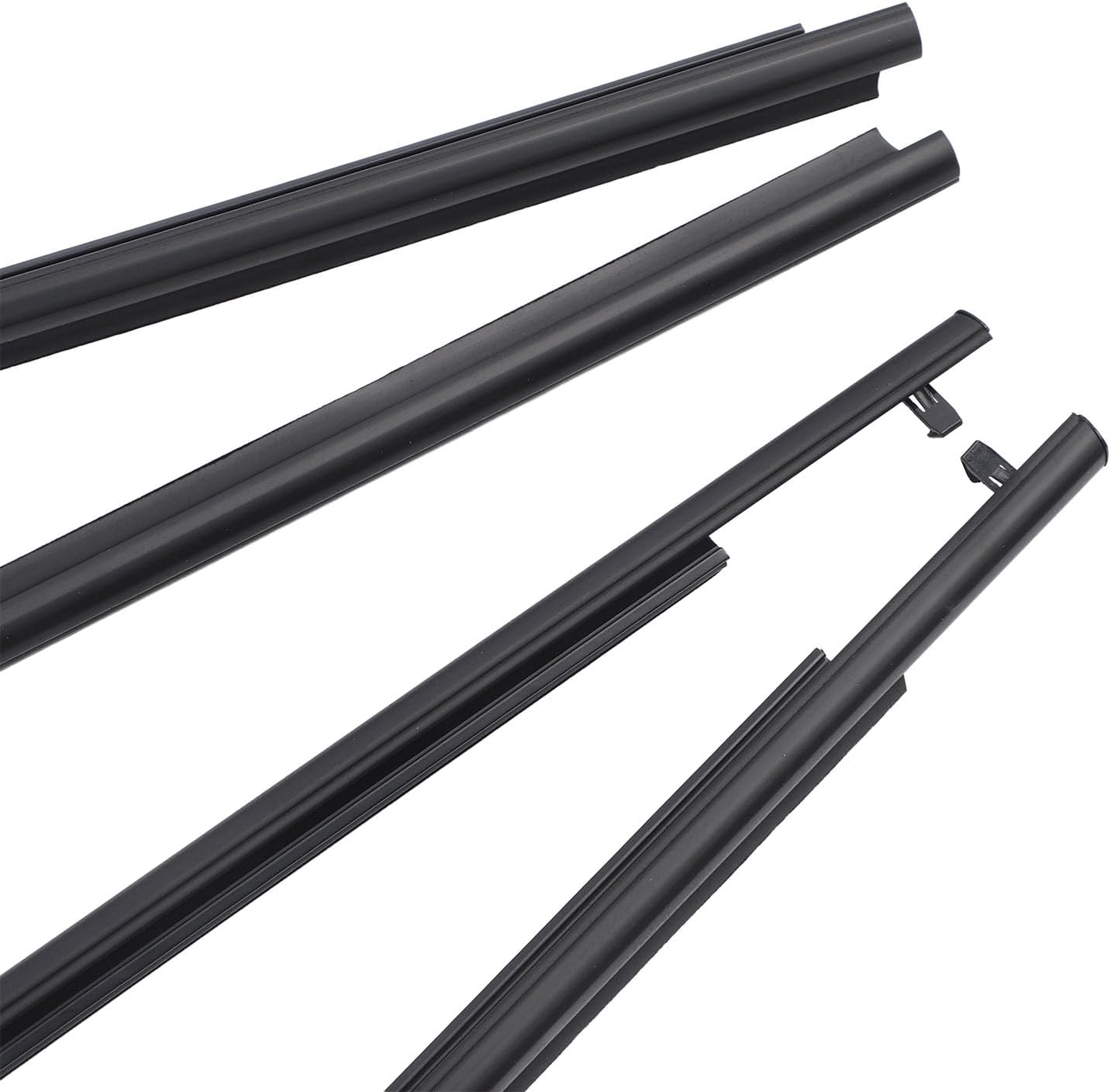 Car Door Window Weatherstrip for Prado 150 Series 2010-2020, 4pcs Car Outer Door Window Moulding Trim, Replace 75711‑60072 75712‑60072 75721‑60072 75722‑60072