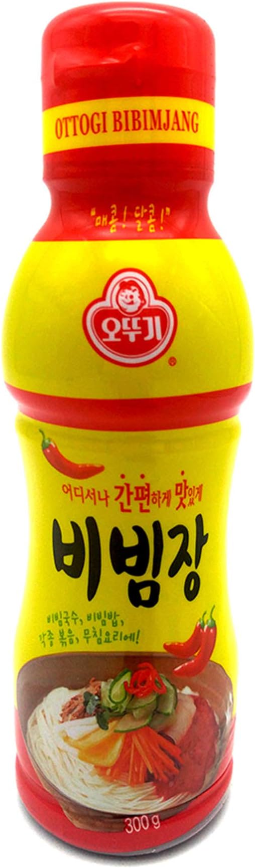 Korean Gochujang Sauce, Hot & Sweet,Korean-Style, Red Pepper Paste (Bibimjang), 10.58oz (Squeezable Bottle)