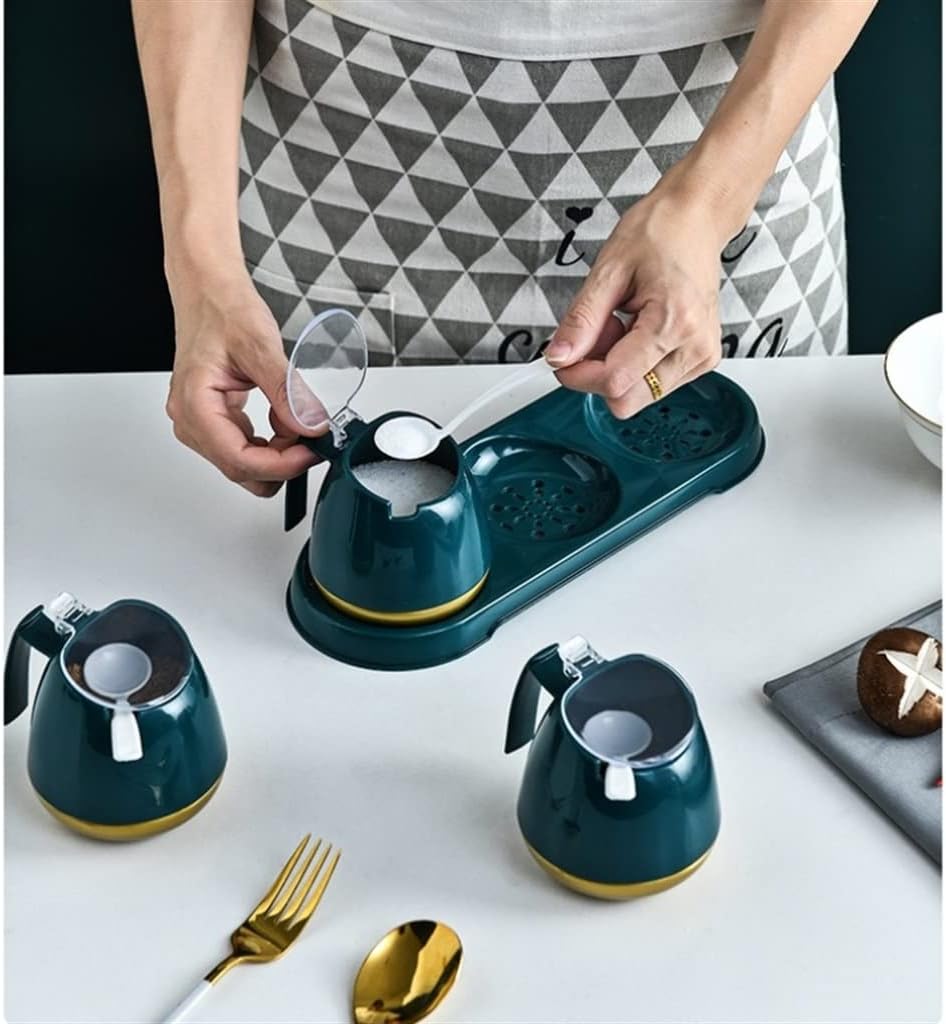 Seasoning Box Set Seasoning Box Seasoning Pot With Lid And Spoon Seasoning Storage Box Spice Jar(E)