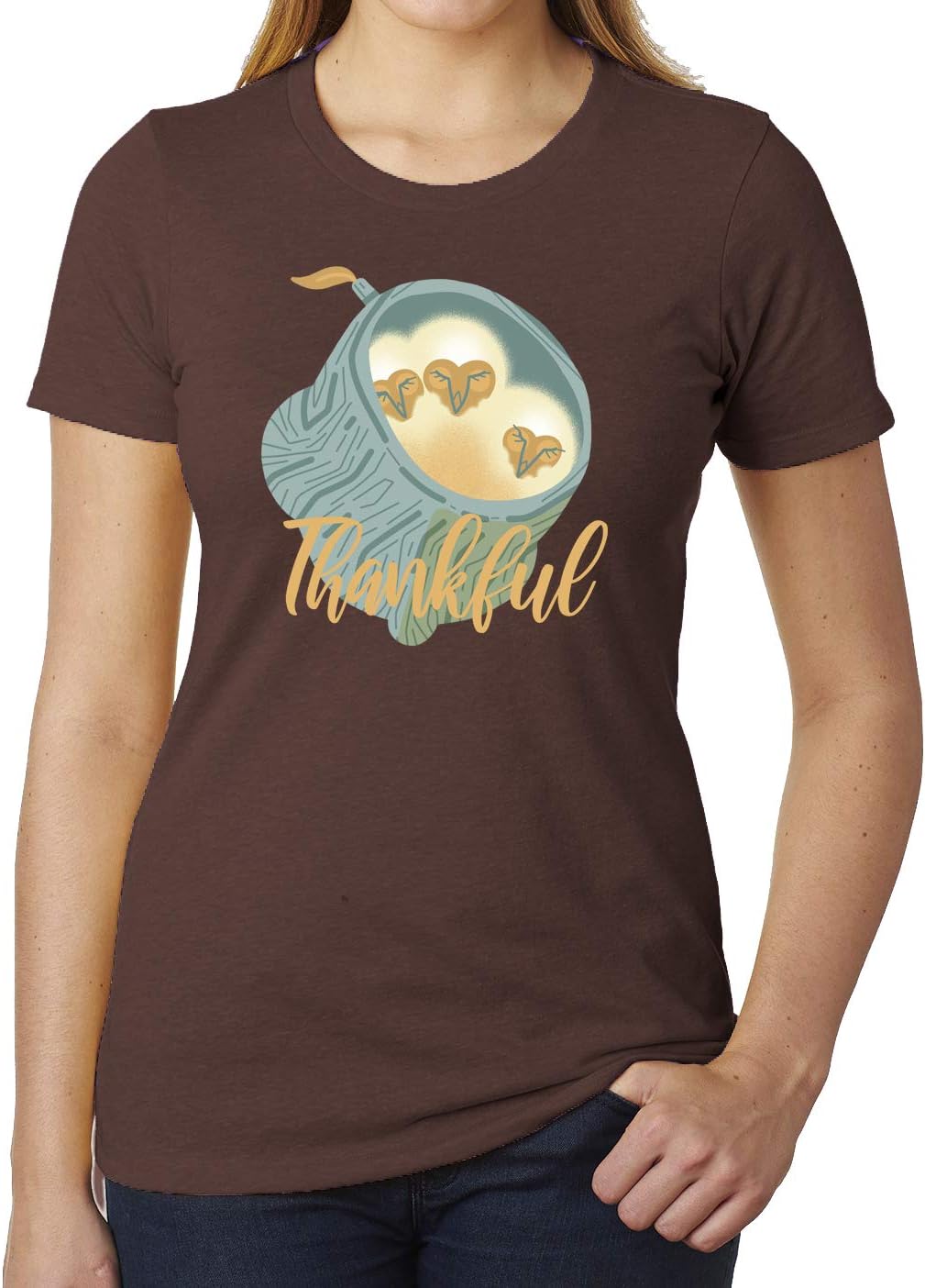 Thankful Baby Owls Funny Women's Shirts, Thanksgiving Day Gift Shirts for Women